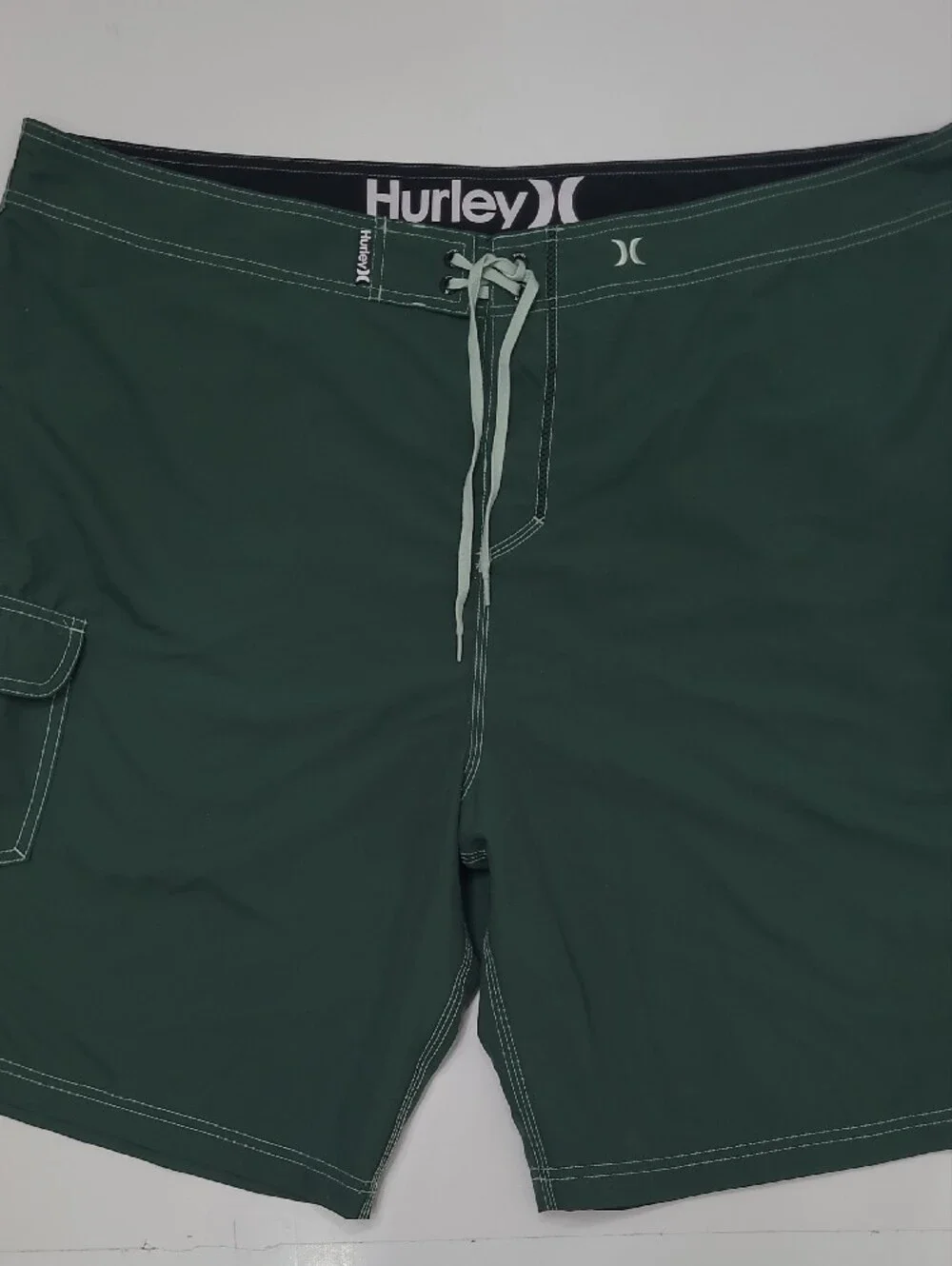 Hurley Forest Green Board Shorts Beach Volleyball Swim Surf Trunks Drawstring